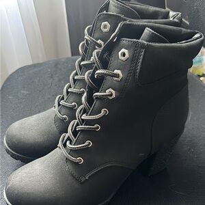 Women's Black Lace-Up Ankle Boots